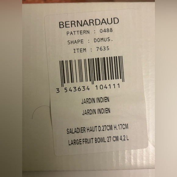 BERNARDAUD JARDIN INDIEN SALAD BOWL